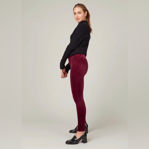 Spanx Leggings Women’s XS Velvet Legging Rich Burgundy Red Shapewear Stretch - Picture 3 of 11